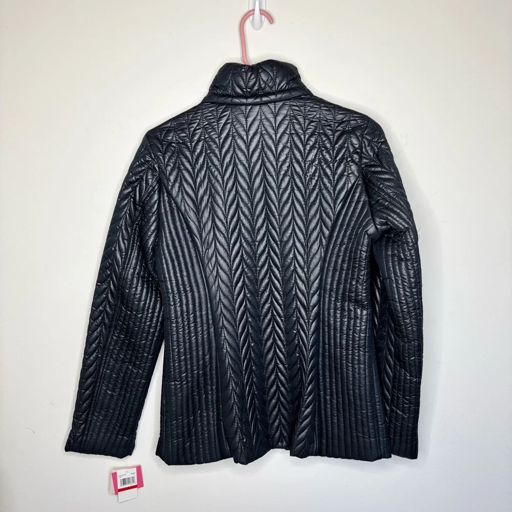 Kate Spade New York Black Quilted Jacket Water Resistant XS Fall Winter‎ NWT